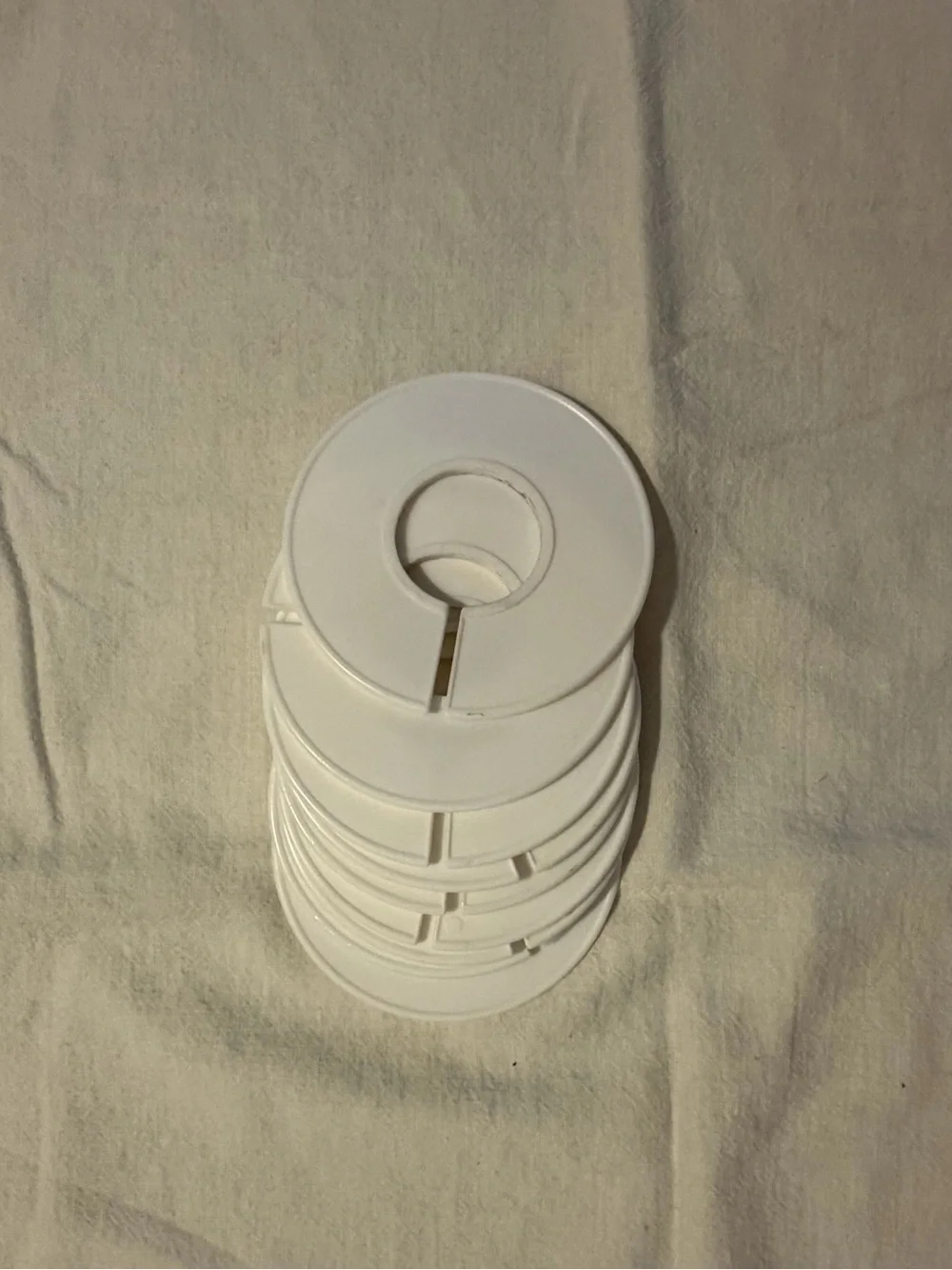 Set of White Plastic Thread Spools